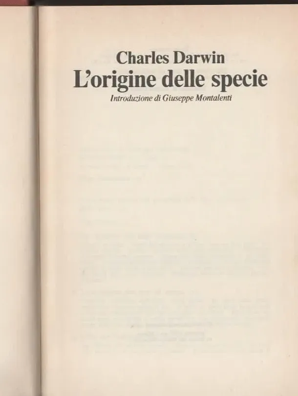 L’ORIGINE DELLA SPECIE – CHARLES DARWIN (1984)