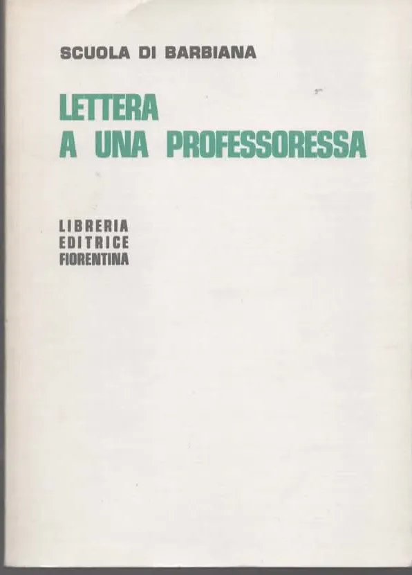 LETTERA A UNA PROFESSORESSA – SCUOLA DI BARBANIA