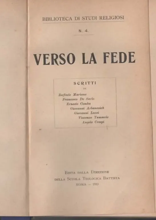 VERSO LA FEDE - Biblioteca di studi religiosi